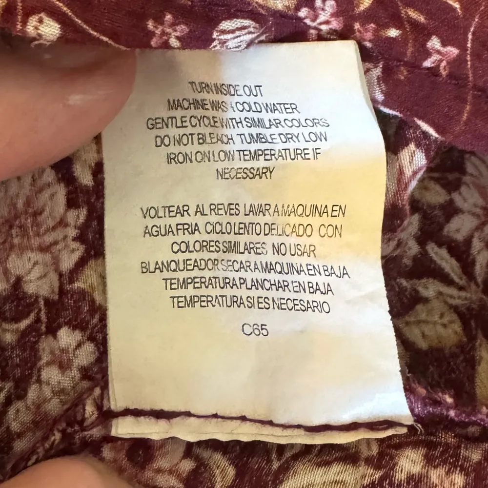 Juniors’ Lily Rose Pleated Bodice Skate Dress XS Wine Floral Puff Sleeve Peasant - Image 5