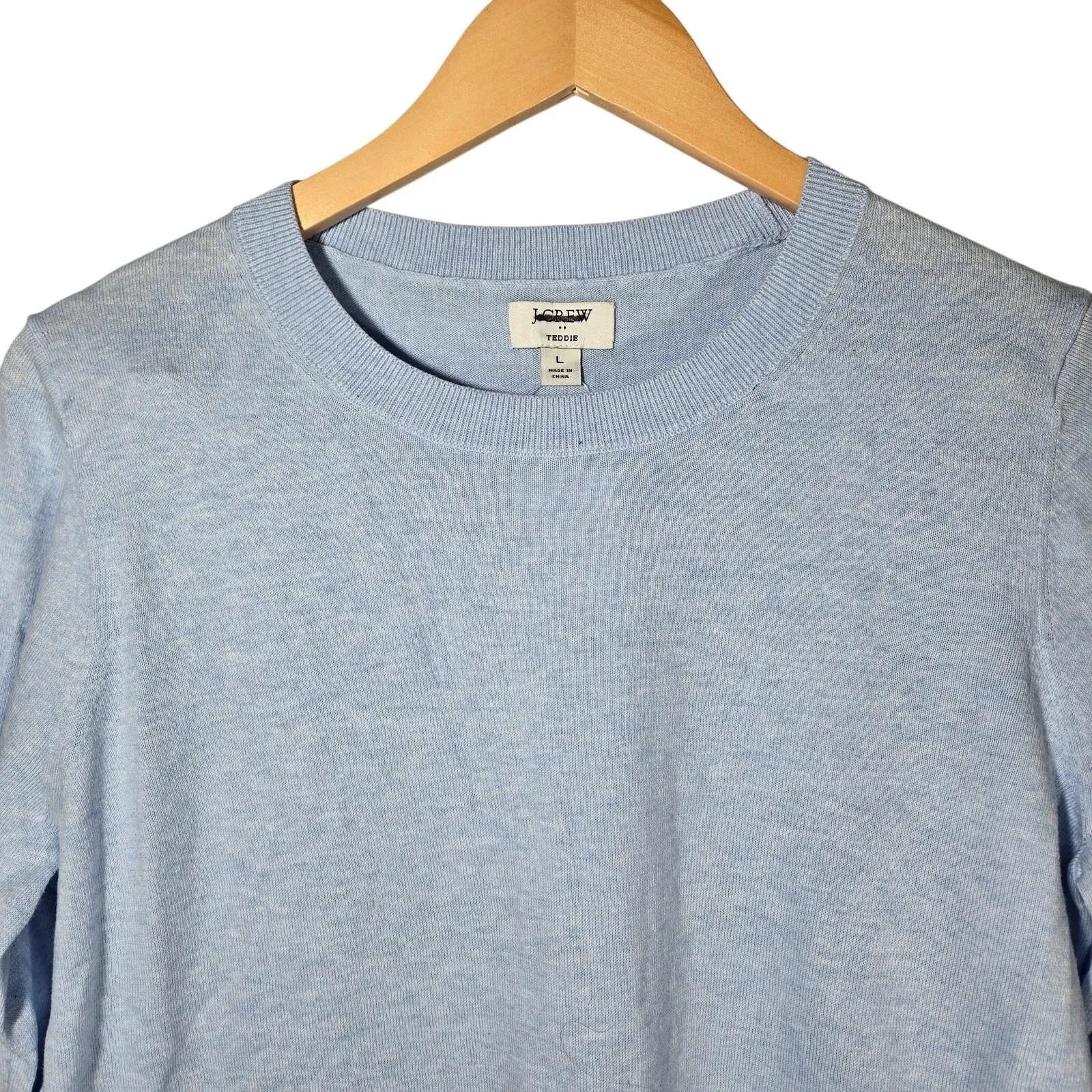 J. Crew Factory Cotton‎ Teddie sweater L NWT Blue Size L - Image 3