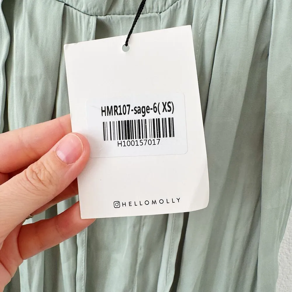 NWT Hello Molly Reborn Sage Green Keyhole Halter Slit Maxi Jumpsuit Dress Size 2 - Image 7