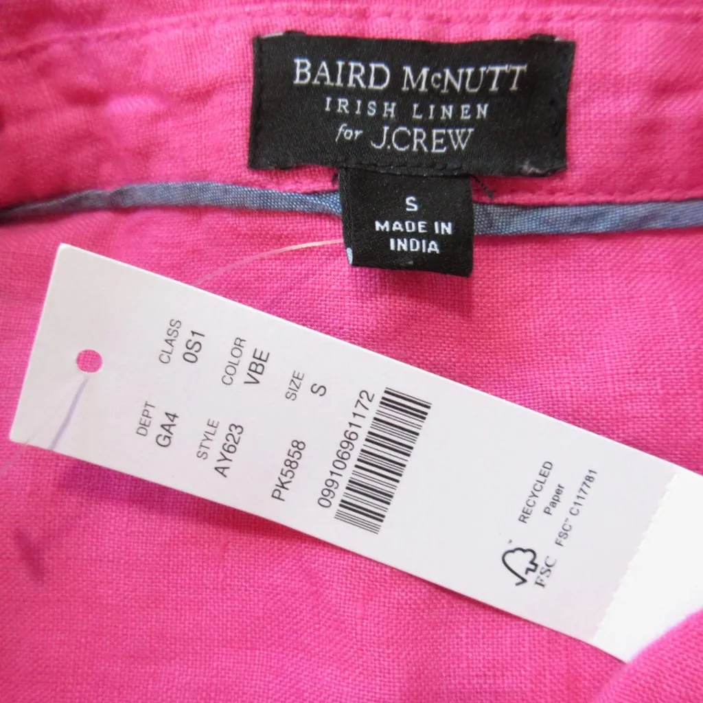 NWT J.Crew Relaxed-fit Short-sleeve Pink Baird McNutt Irish Linen Shirtdress S - Image 6