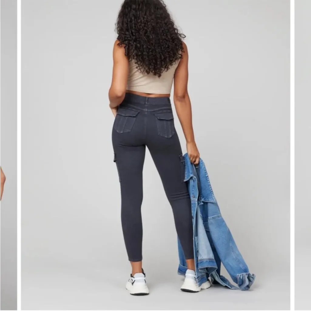 Spanx Stretch Twill Ankle Cargo Pants Washed Black 2X Petite NWT - Image 3