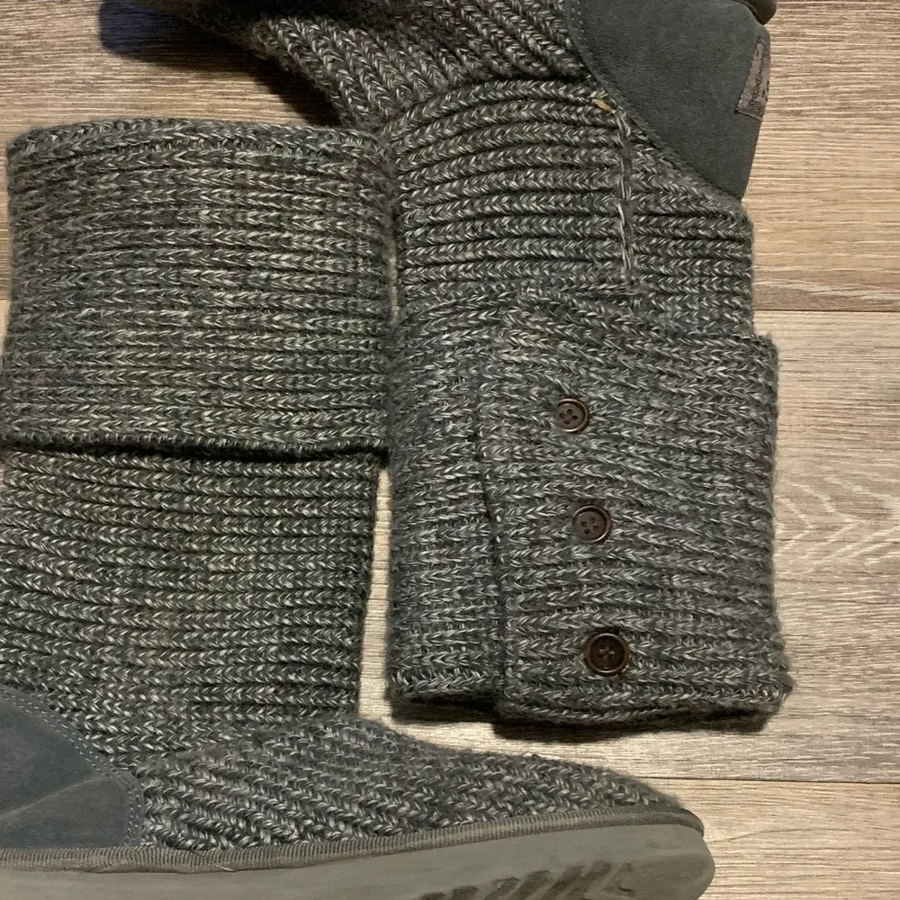 UGG  Gray Knit Classic Cardi Boots 7 - Image 2