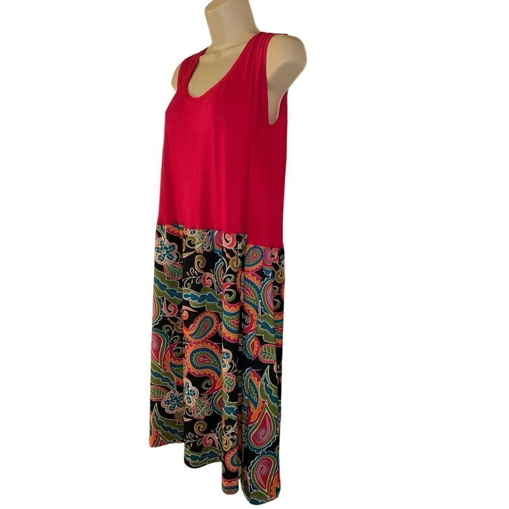 Lolly Wolly Doodle Women's Size XXL PAISLEY Print Tank Dress - Image 2