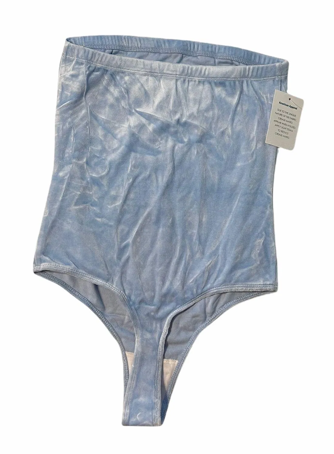 American Apparel NEW  Light Blue Velvet Bodysuit - Image 4