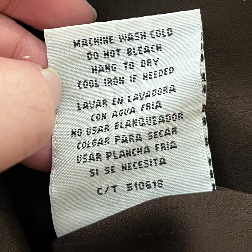 Vtg Y2K Danny & Nicole Button Jacket Layered Collar Sheer Sleeves Brown 16W - Image 4