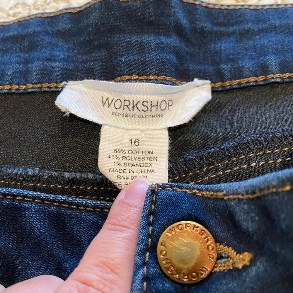 Workshop Republic Clothing Women's Blue Jeans Size 16 - Image 2