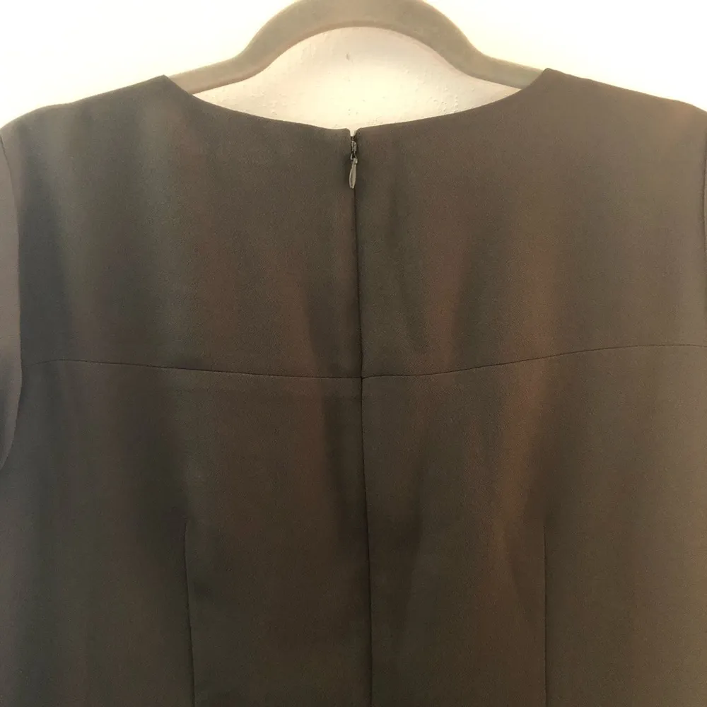 Ann Taylor Dress Lace Sheath Grey w/ Black Lace Sz 8 EUC Long Sleeve - Image 11