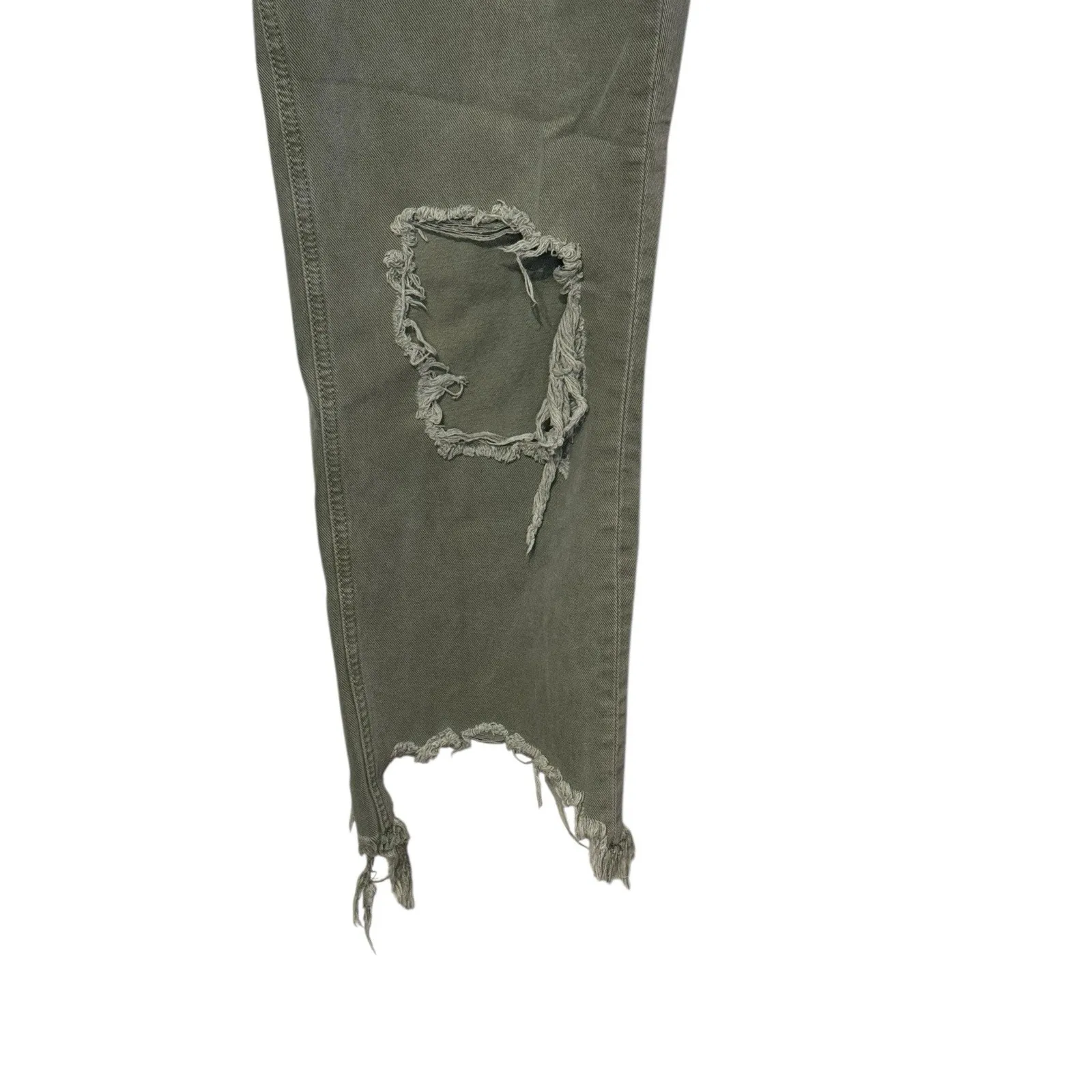 Free People Womens Jeans Y2k Maggie Button Fly Distressed Straight Frayed Hem 28 - Image 2