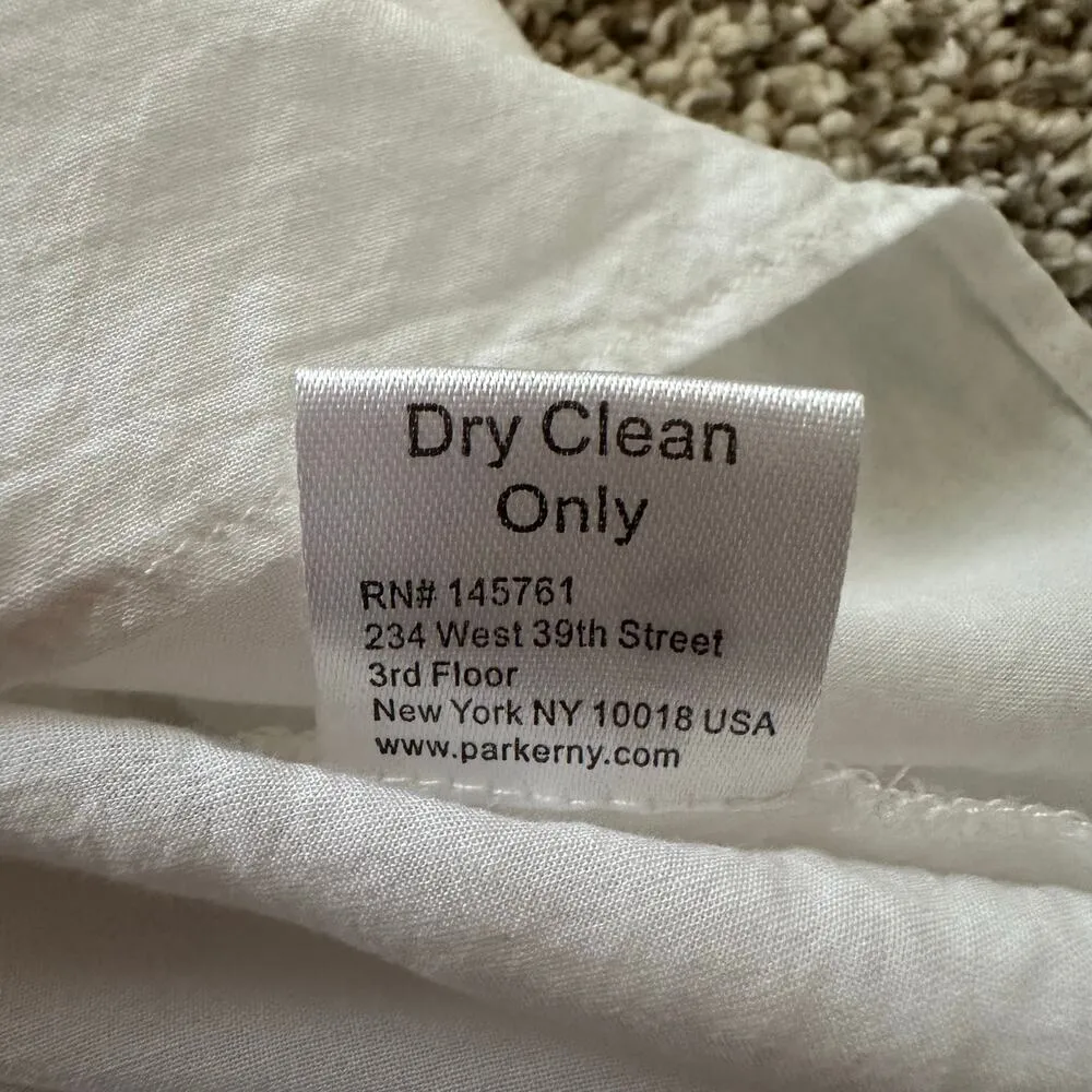 Parker white embroidered long sleeve top size S - Image 8