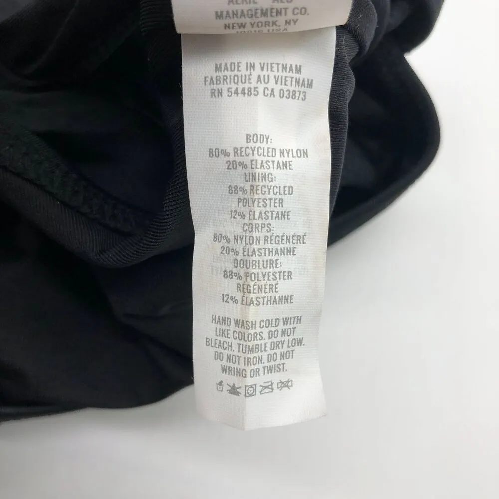 Aerie One Piece Swimsuit Cheeky Cutouts Scoop Neck Black S - Image 4