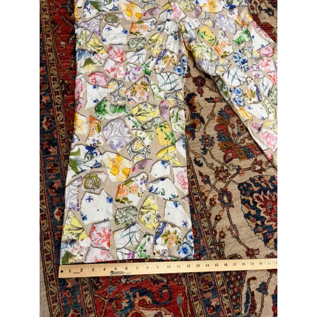 Womens Maeve Boho The Brooklin Printed Wide-Leg Boho Floral Pull-On Pants XL - Image 8