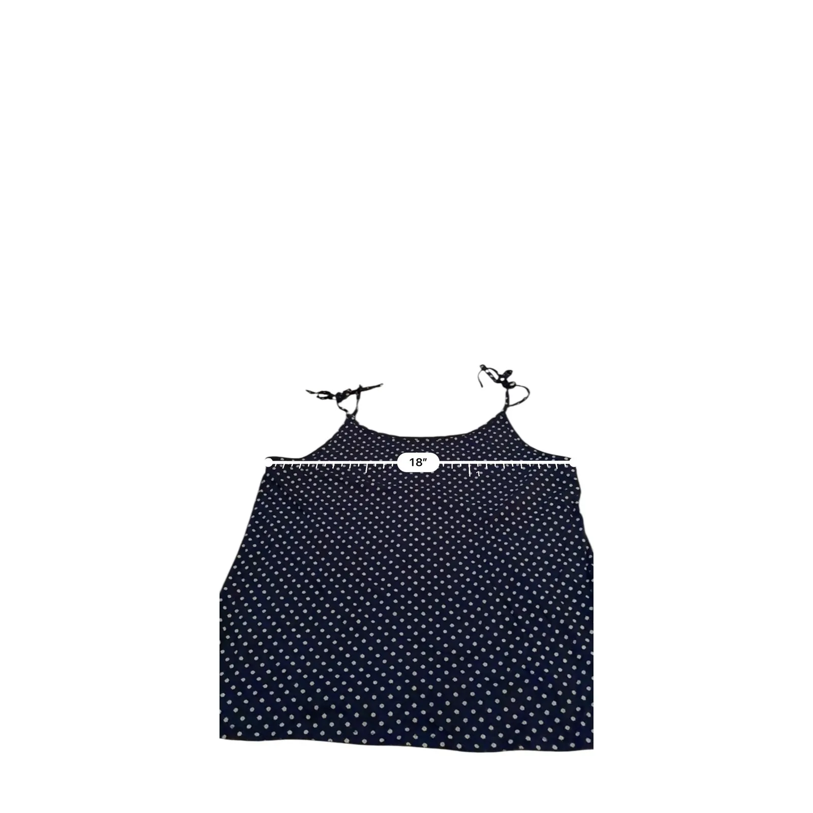 Eddie Bauer NWT Gatecheck Tie Strap Tank Top Women's‎ Medium Navy Polka Dot - Image 3