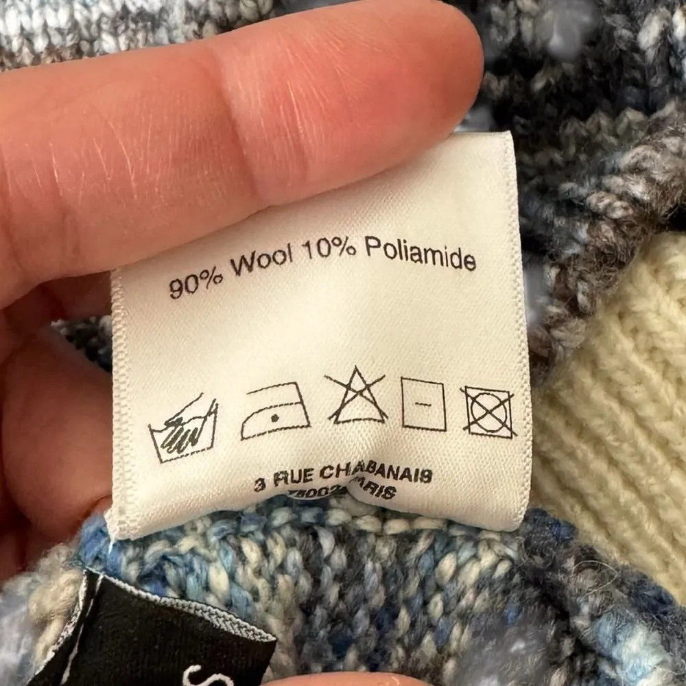 Elleme Paris Stripped Wool Knit Pencil Skirt Classic Nautical Womens S Blue Grey - Image 5