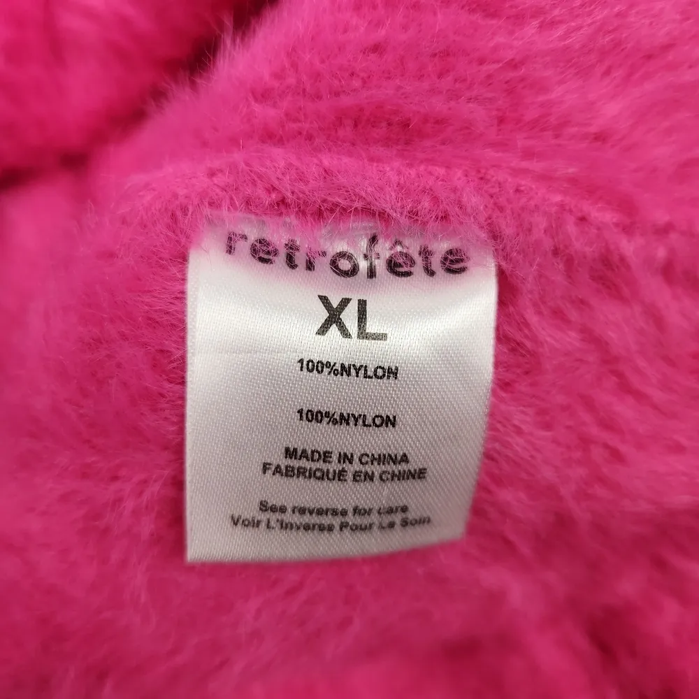 Retrofete Tala Fuzzy Mini Dress in Fuzzy Magenta Pink Size XL Sweater - Image 11