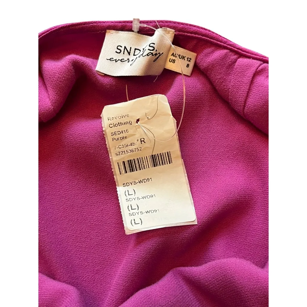 SNDYS x REVOLVE Halter Mini Dress in Purple Large New Womens Satin Backless - Image 9