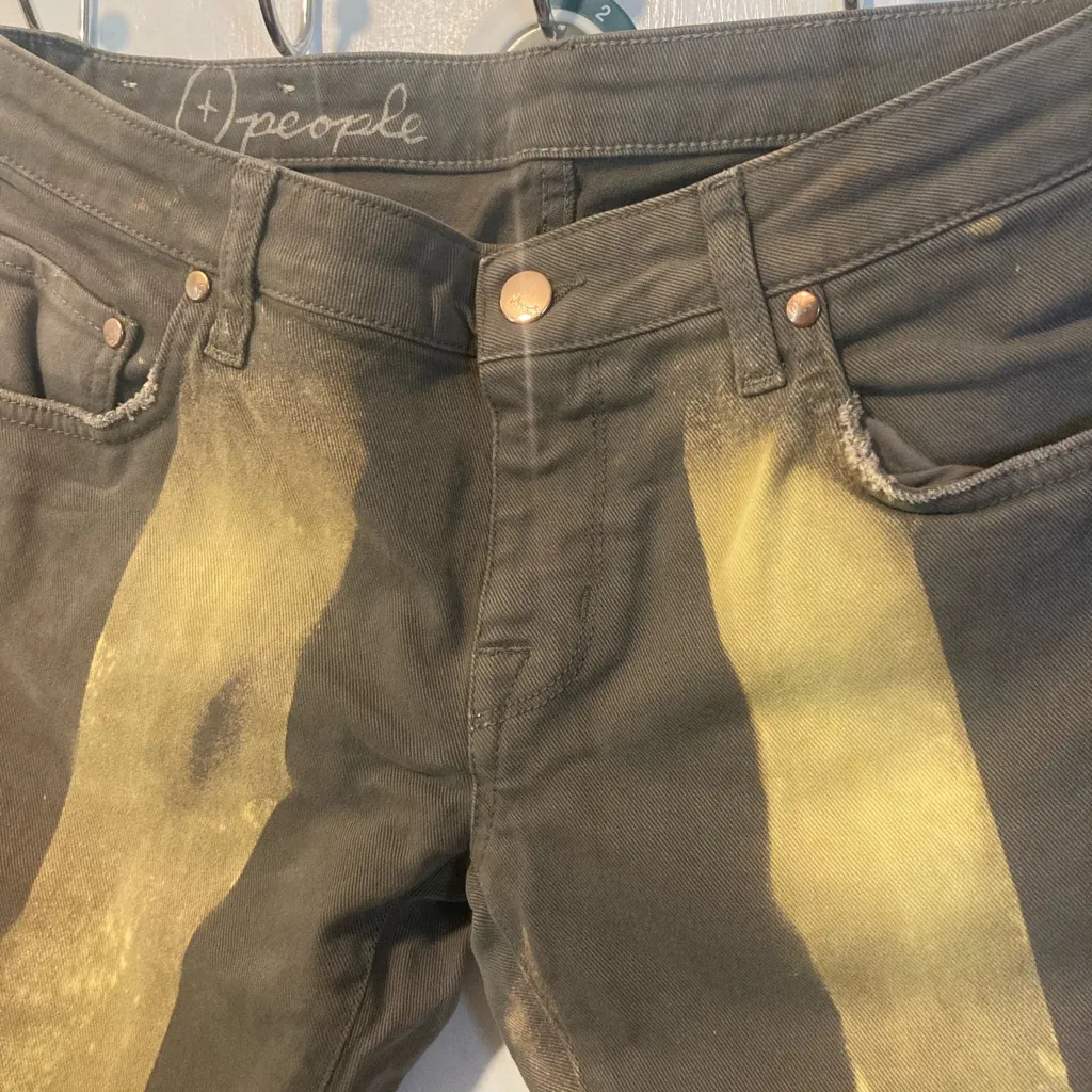 (+) People of Italy women’s size 31 stone denim customized skinny jeans 31x35 Gray - Image 2