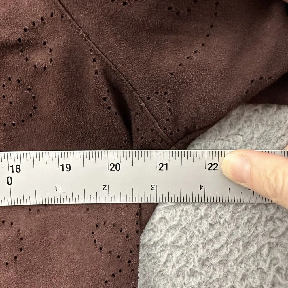 Vintage Sag Harbor Faux Suede Button Up Shirt Eyelet Grunge Western Retro Size L - Image 7