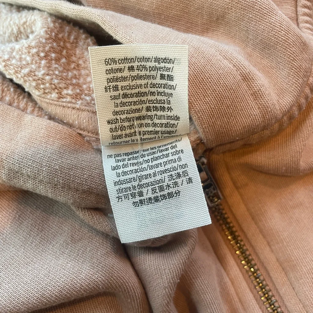 PINK Victoria’s Secret Oversized Light Tan Mocha Zip Up Hoodie size Medium - Image 8