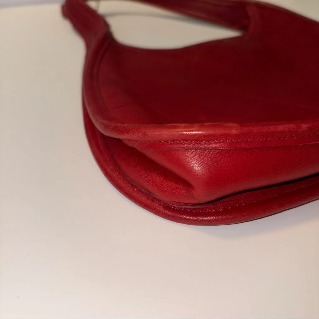 Coach 1998 Ergo Vintage Zipper Small Hobo One Shoulder Purse Bag Red Leather EUC - Image 13