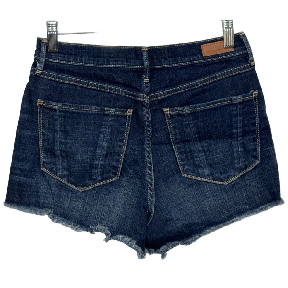 Abercrombie & Fitch Blue Denim High Rise High Waisted Jean Shorts Womens Size 26 - Image 4