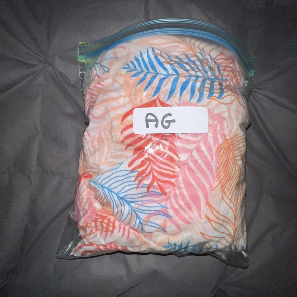 AMERICA AND BEYOND BEACH COVER UP PINK LONG DRESS TROPICAL POM POM WOMEN LARGE‎ - Image 10