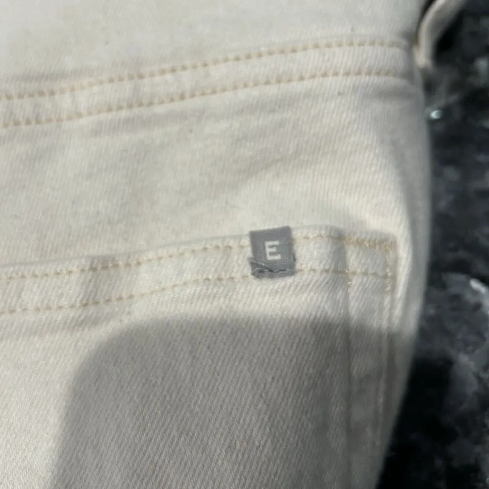 Everlane Cream Off-White Curvy Cheeky Organic‎ Jeans Denim Women's Size 35 Crop - Image 8