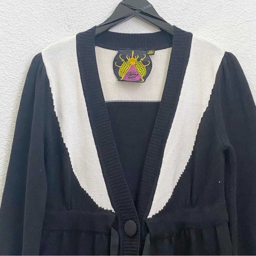 TWELVE by TWELVE Los Angeles Black & White Long Cardigan Sweater Size L - Image 7