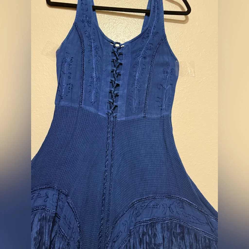 Rebellion Sleeveless Lace Up Crochet Asymmetrical Mini Dress - Image 6