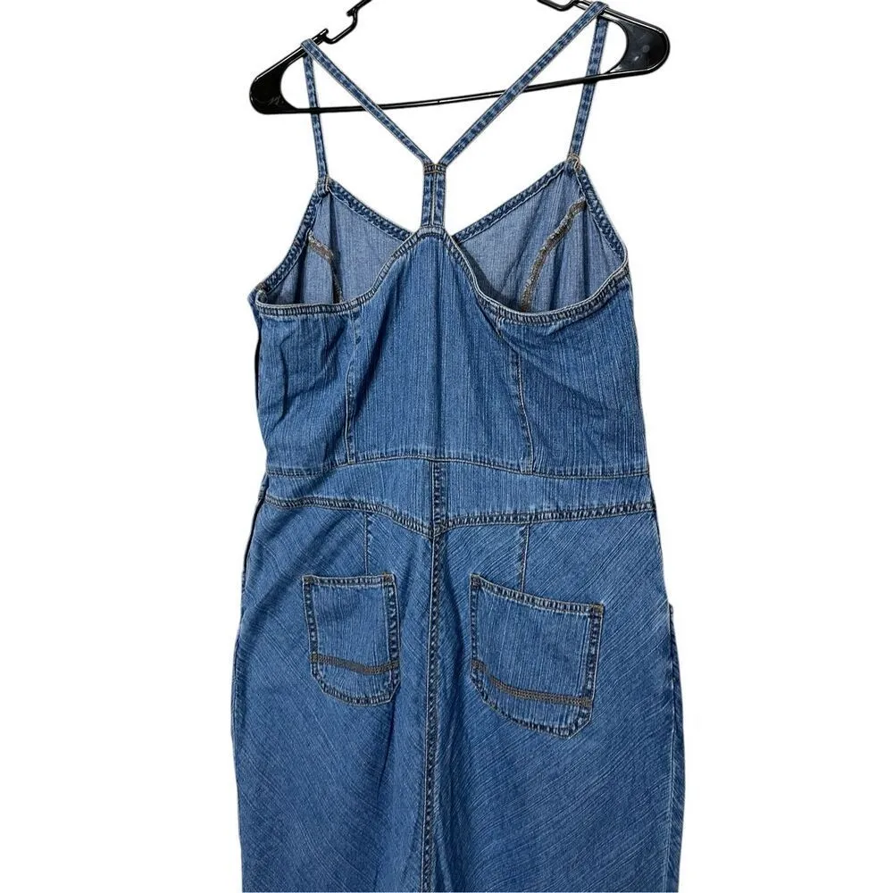Vintage Faded Glory Y2K‎ Denim Midi Dress Size 12 - Image 7