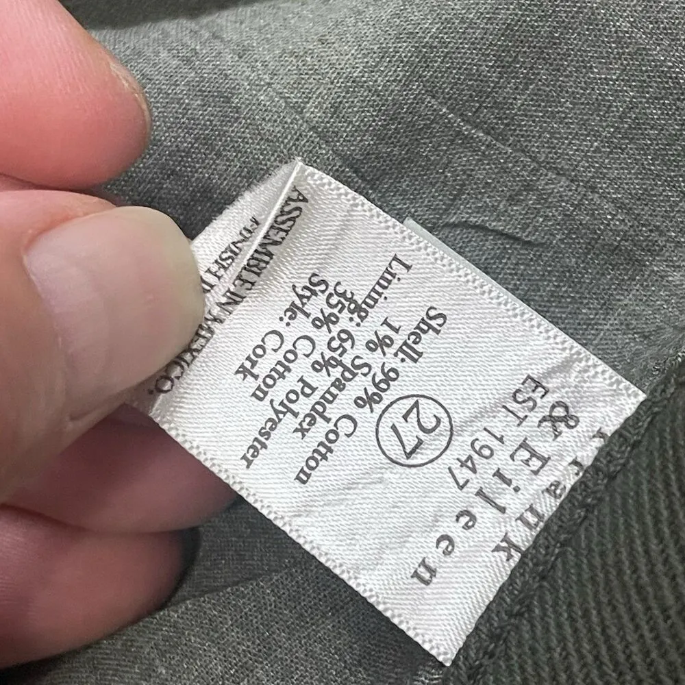 FRANK & EILEEN Cork Everyday Straight Leg Jeans Size 27 Olive Green NEW Wax Coat - Image 8