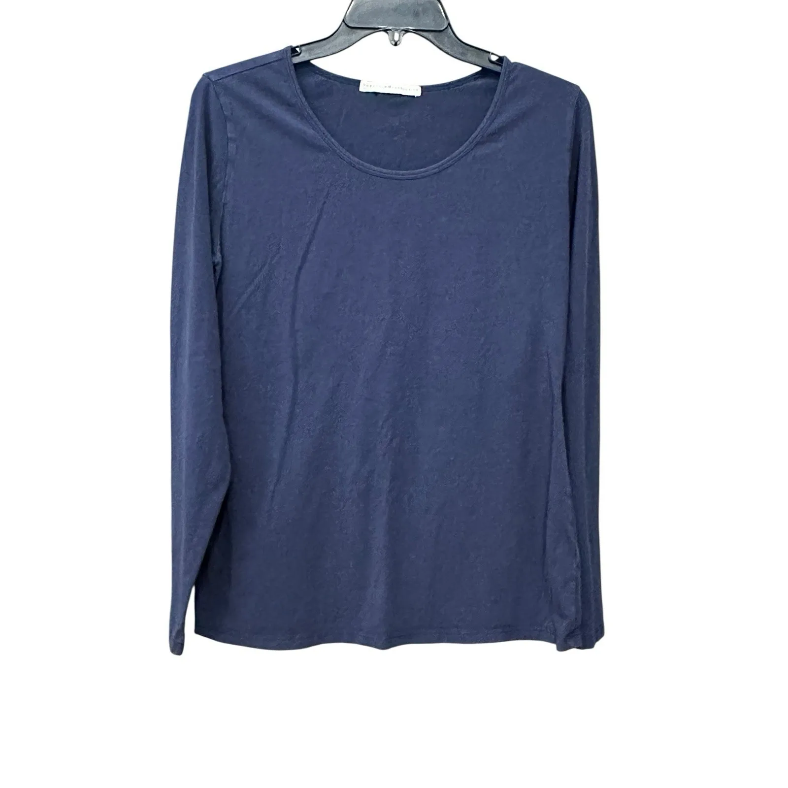 Peruvian Connection Size Large Lago Blue Layering Tee Long Sleeve Top #AB5-4 - Image 7