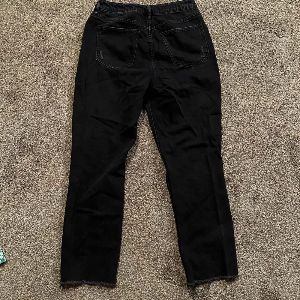 Women’s Black Distressed Mom Jeans - Image 2