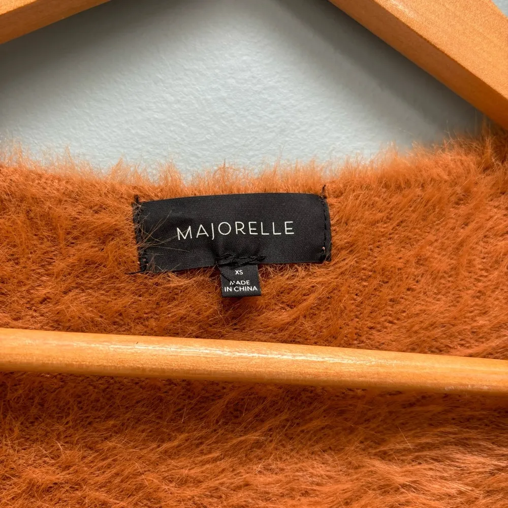 MAJORELLE Coco Wrap Fluffy Sweater in Tan XS - Image 4