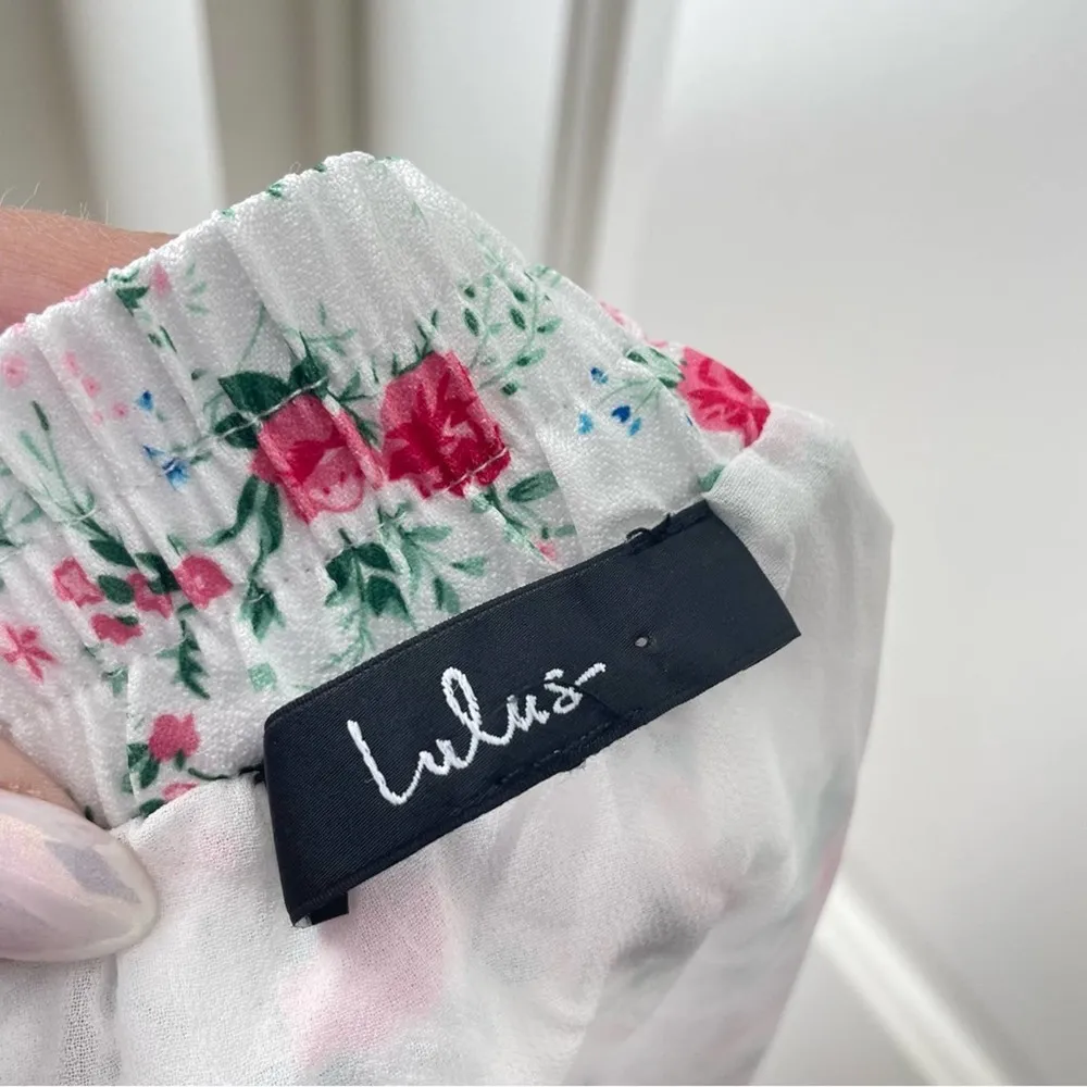 Lulus Lulu’s White Floral Tiered Mini Skirt Cute Factor NWOT Medium - Image 79