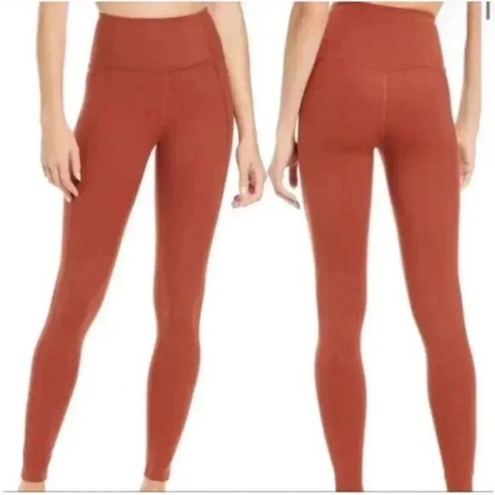 Girlfriend‎ Collective Burnt Orange High Rise Leggings - Image 2