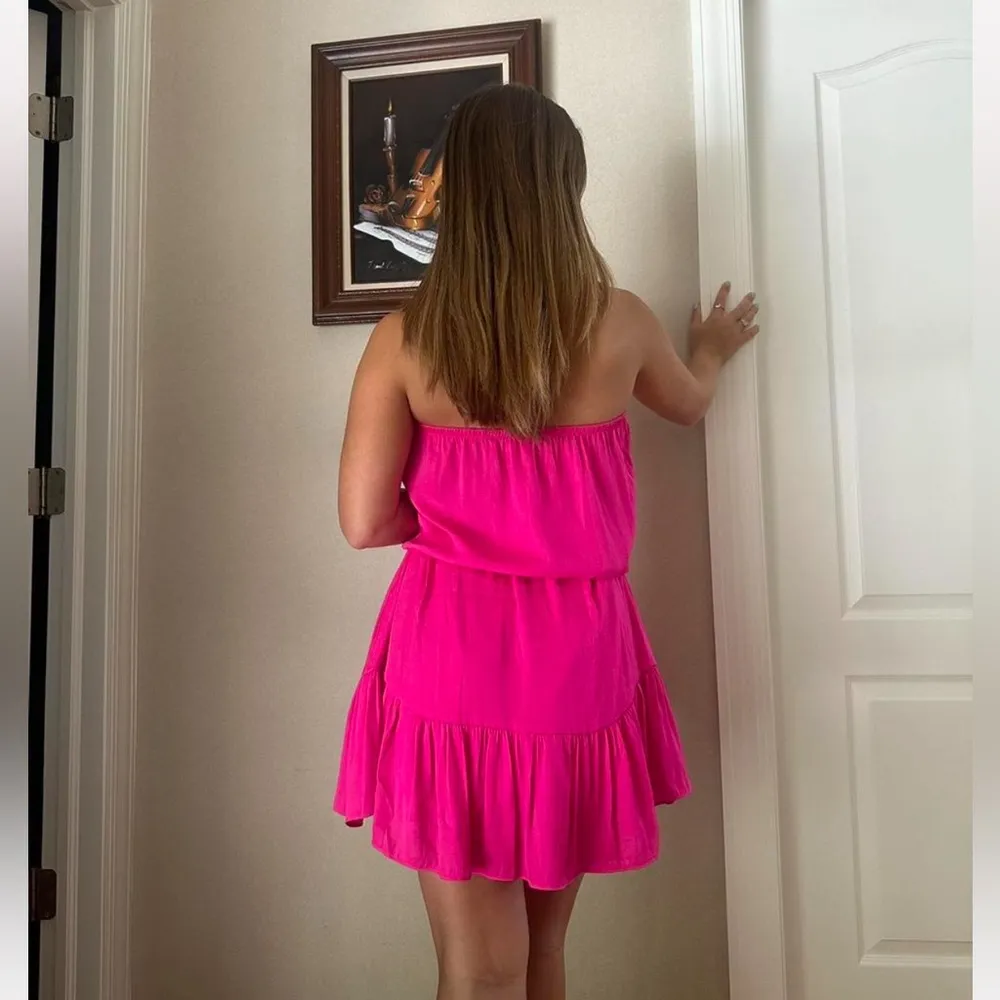Impeccable Pig hot pink flowy strapless sundress dress - Image 3