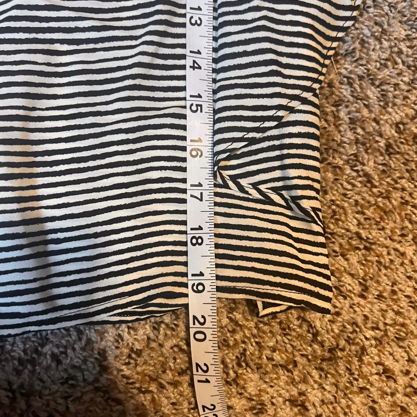 Zara Striped‎ Cold Shoulder Top Ruffle Sleeve Casual Blouse Medium - Image 5