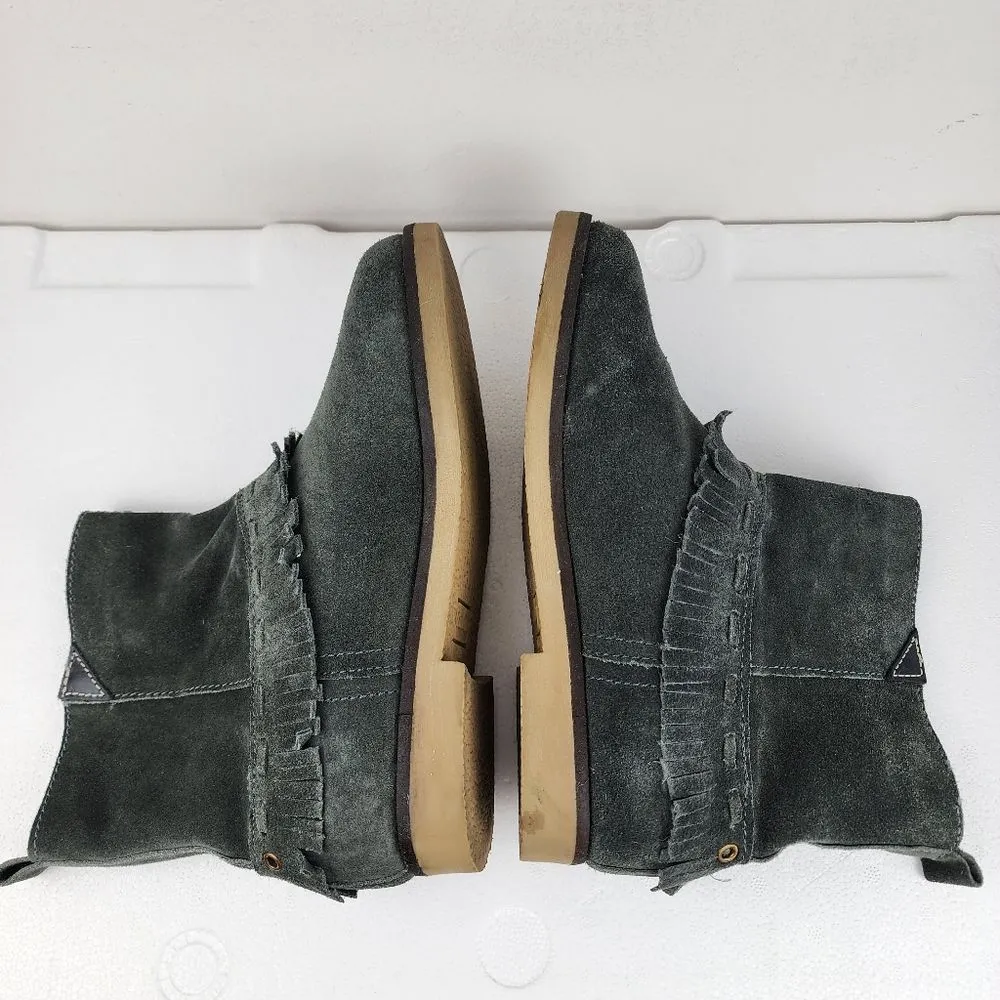 Coolway Grey Suede Fringe Ankle Boot Booties Boho Comfort Shoes Size 8 - Image 8