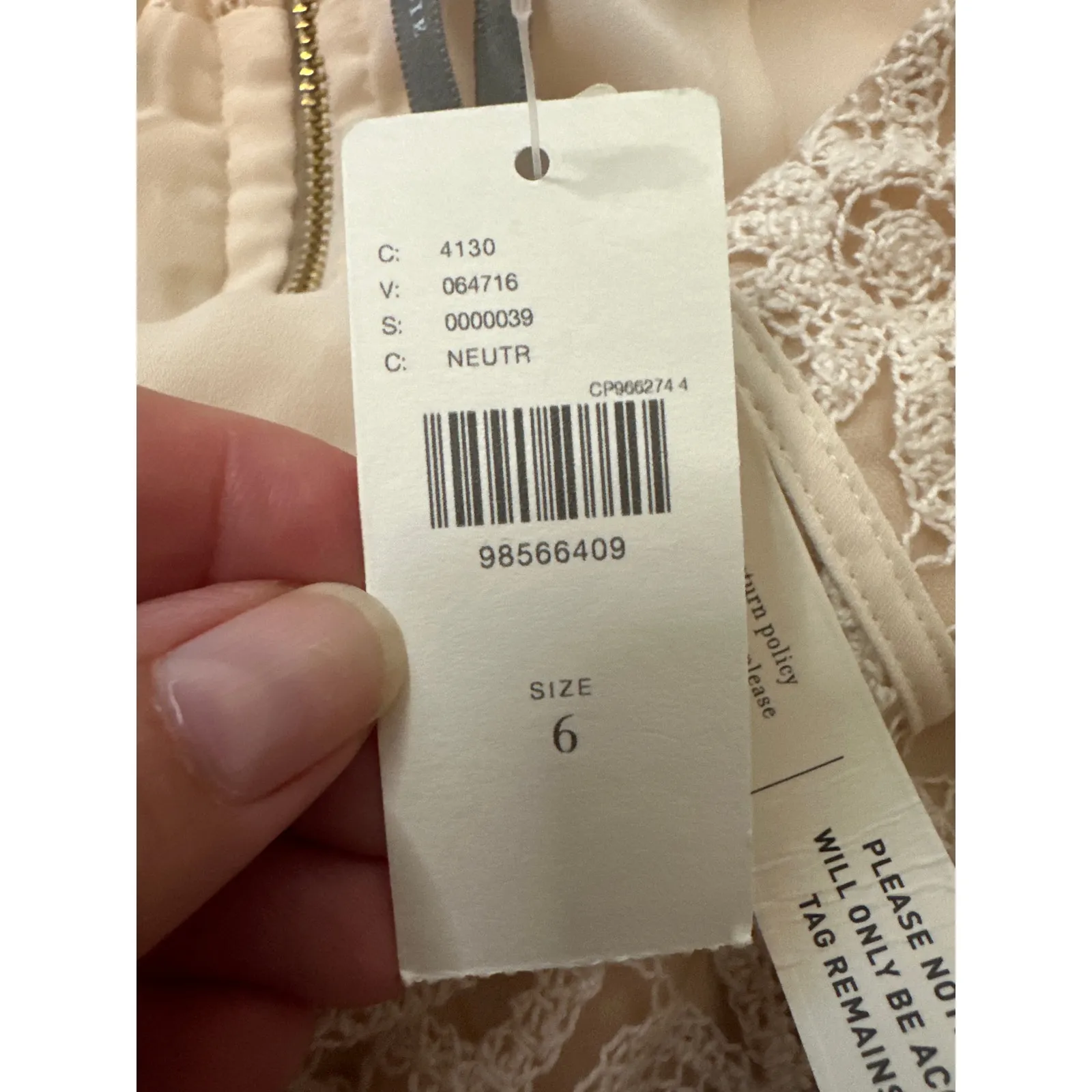 Anthropologie Ivory Lace Fit & Flare Mini Dress Basque Waist Sz 6 NWT - Image 7