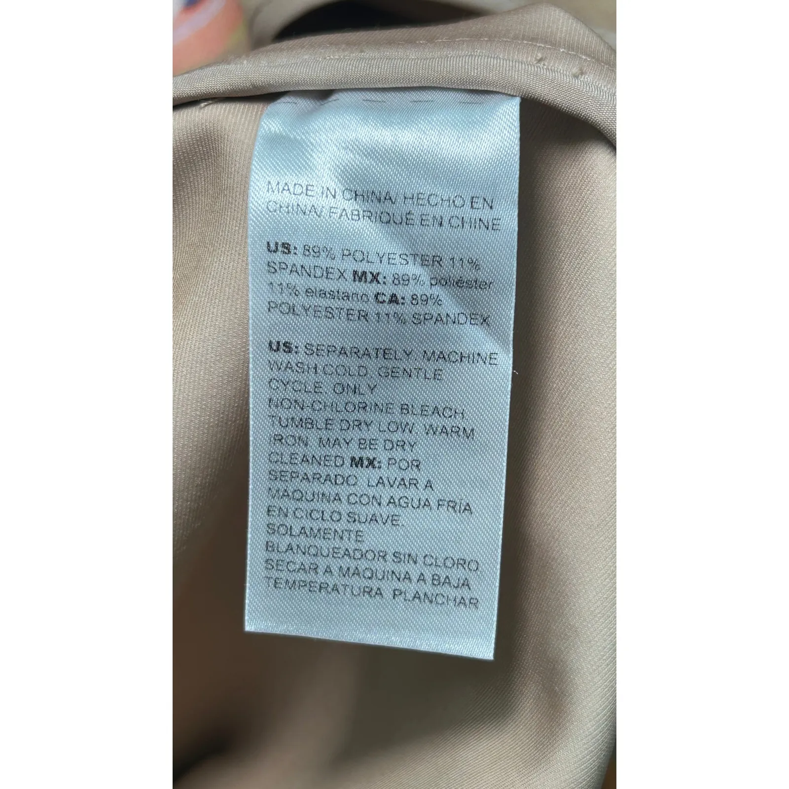 Chicos Floral Harvest Size 16 / 18 XL Tan Faux Suede Long Sleeve Jacket Topper - Image 5