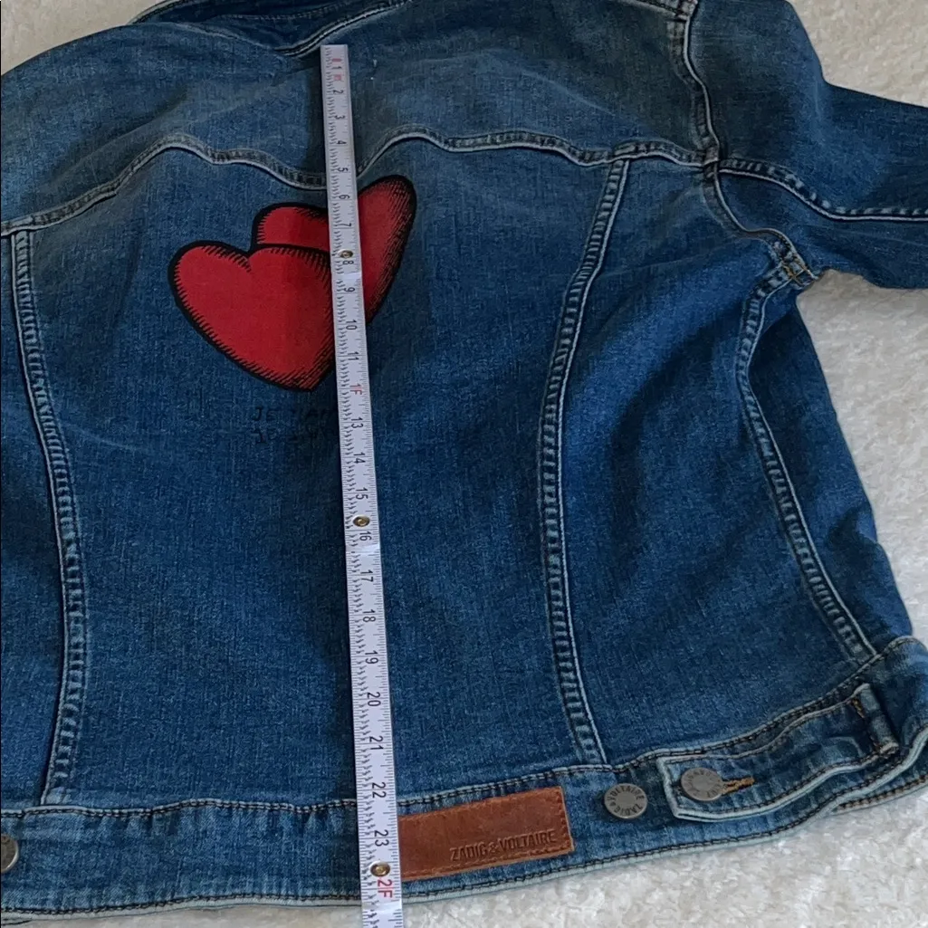Zadig & Voltaire “Kase Heart” Denim Jacket Medium Blue Size S NWOT - Image 5
