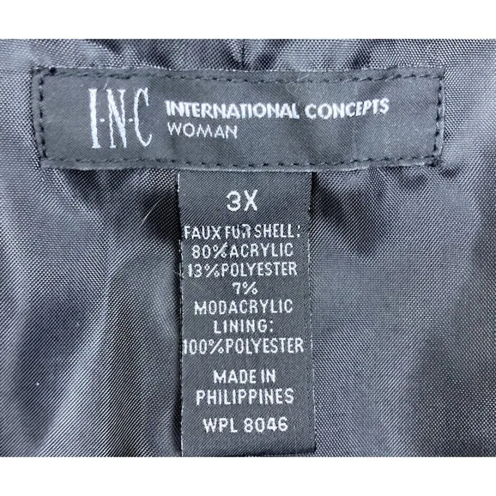 Inc International Concepts Faux Fur Vest Womens Plus Size 3X Black Brown Winter - Image 5