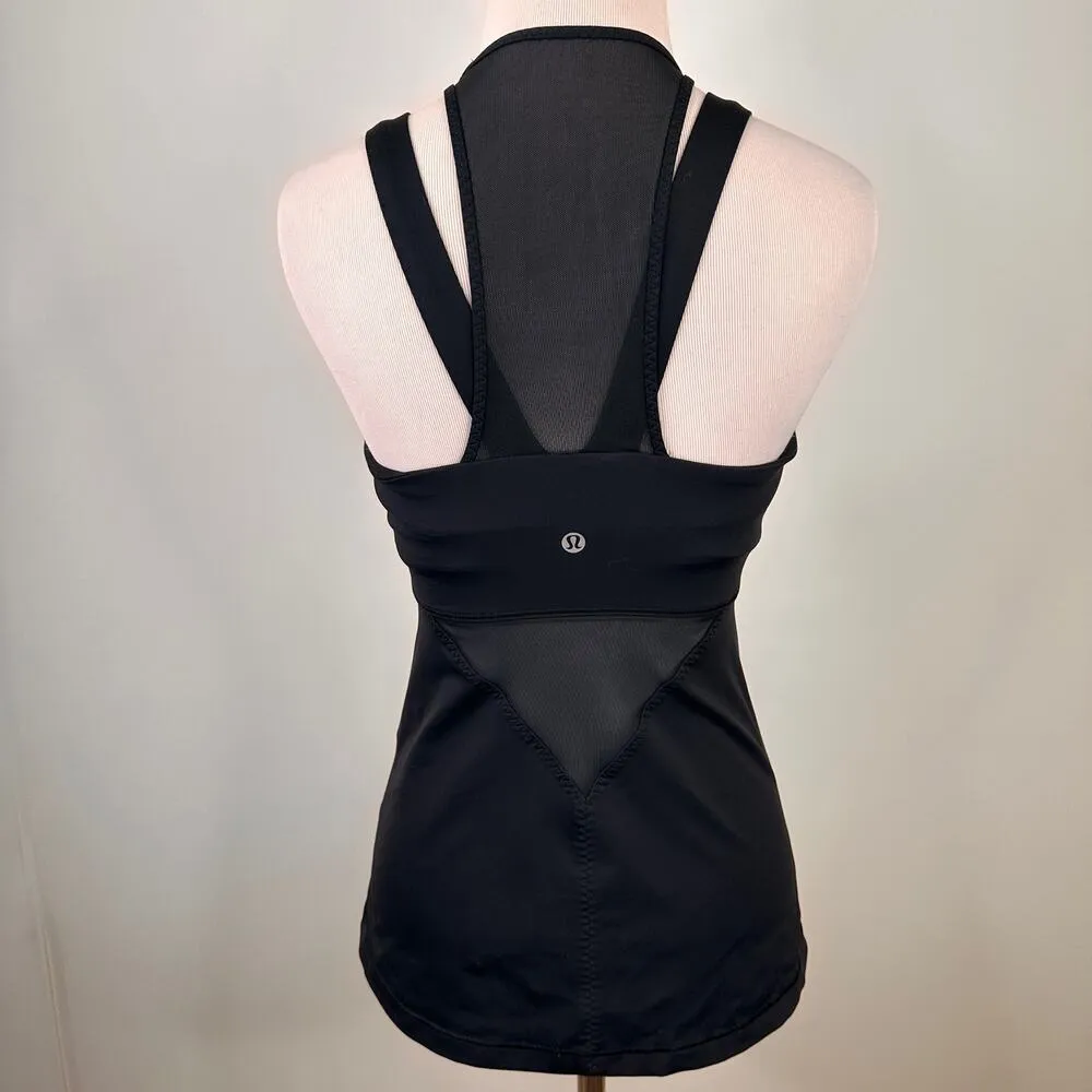 Lululemon Black Running In The City Mesh Halter Tank Size 4 - Image 6