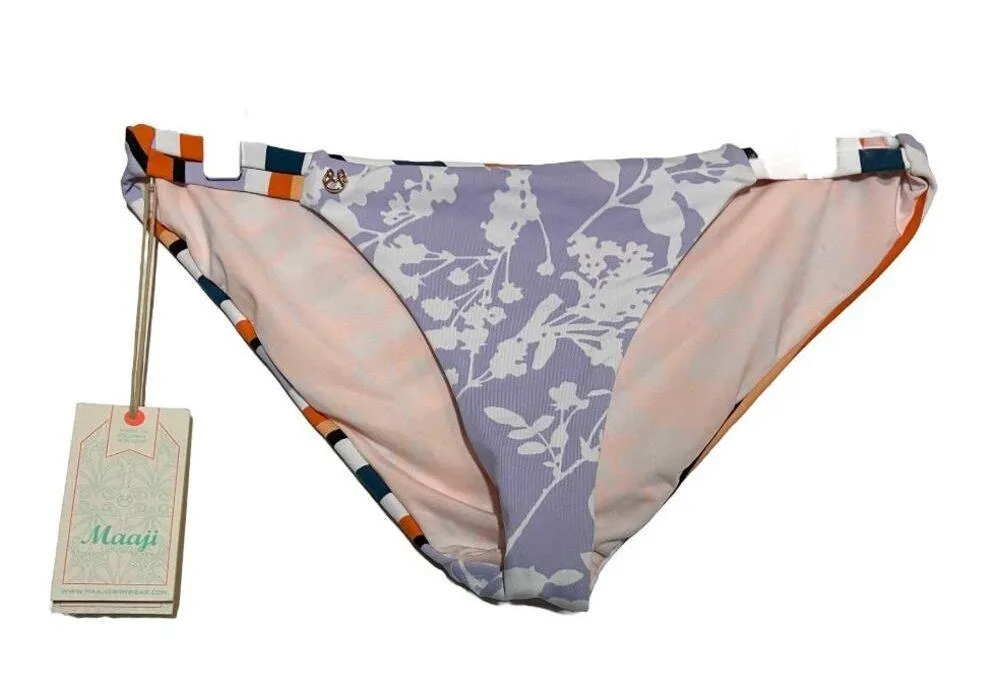 Maaji Scape of Love Reversible Bikini Bottoms Signature Cut Cheeky Stripe L NWT - Image 2