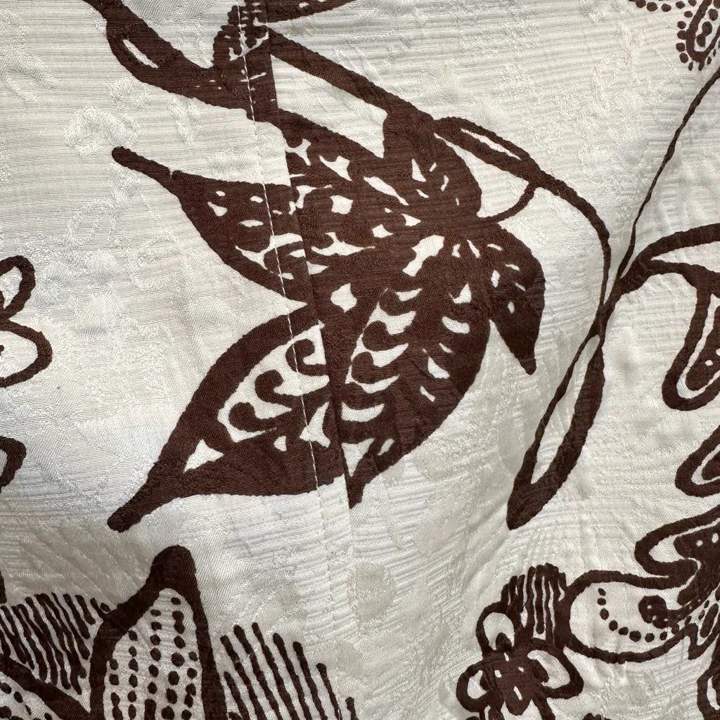 Vintage Cache Y2K Silk Floral  Chic Brown & Cream Blazer Jacket Size 2 XS - Image 9