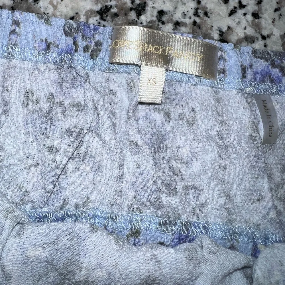 Love Shack Fancy Floral Print Graphic Baby Blue Square Neck Line Crop Tank Top - Image 5