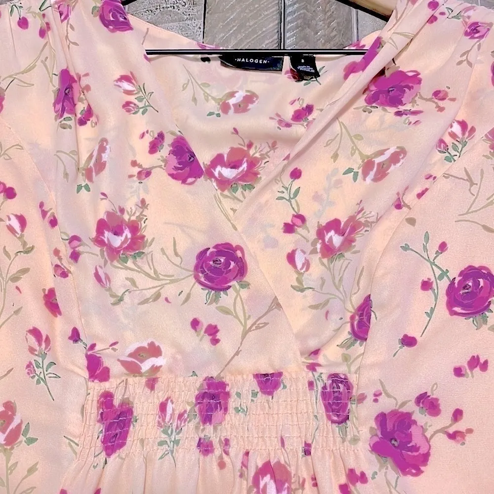 HALOGEN Babydoll Top Women Small Blush Floral Prairie Dainty Feminine Coquette - Image 5