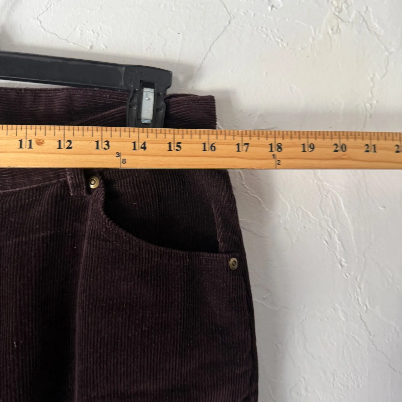 LL Bean Vintage Women Corduroy Pants‎ Size 16 Brown Straight Leg Casual Trousers - Image 4