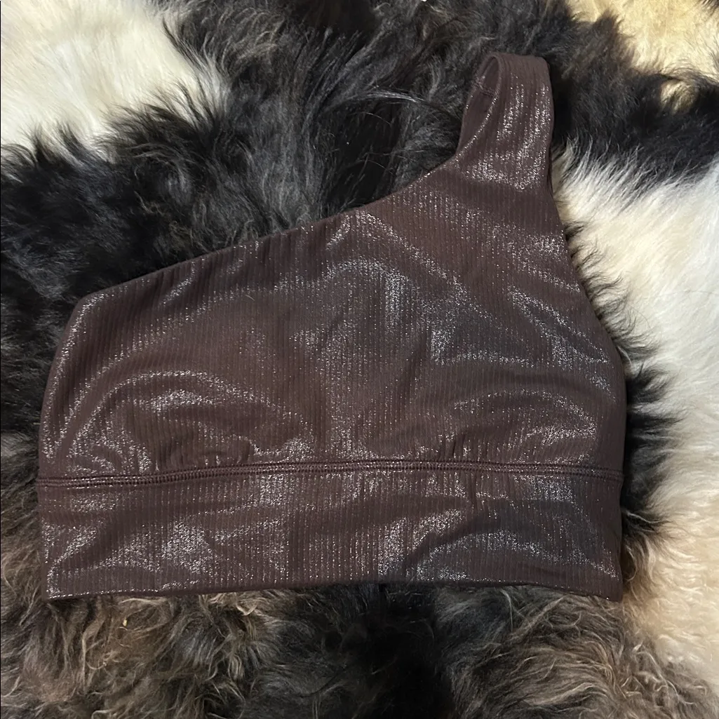 Lululemon Align Asymmetrical Ribbed Bra *Light Support A/B Cup Shine Espresso - Image 3