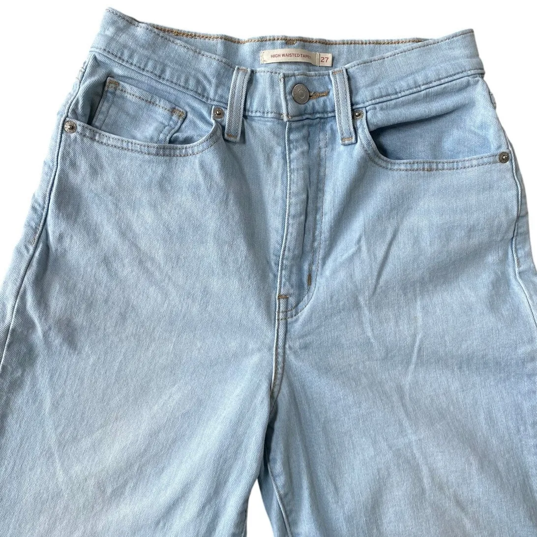 Levi's‎ 724 High Waisted Taper Super Light Wash Jeans 27 X 28- Excellent - Image 12
